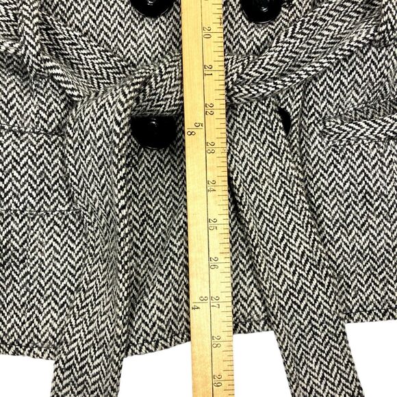 Dollhouse Tweed Wool Coat XL Faux Fur Collar & Cuffs Modern Chic Elegant Jacket - Picture 14 of 16